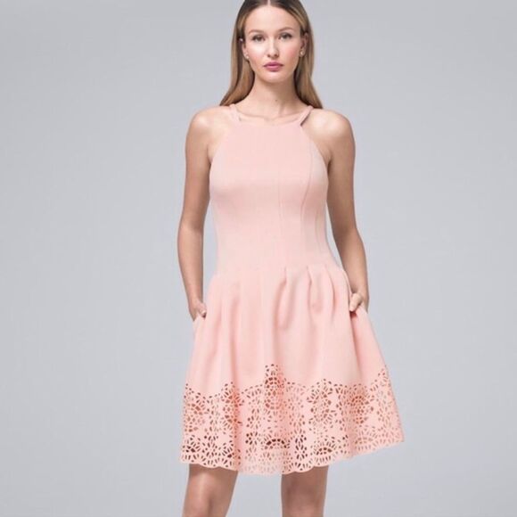 VINCE CAMUTO Size 14P Laser Detail Light Pink Dress has pockets! - Picture 16 of 16